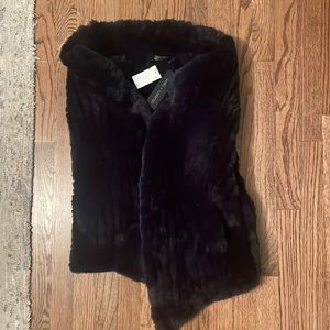 Deep navy faux fur vest